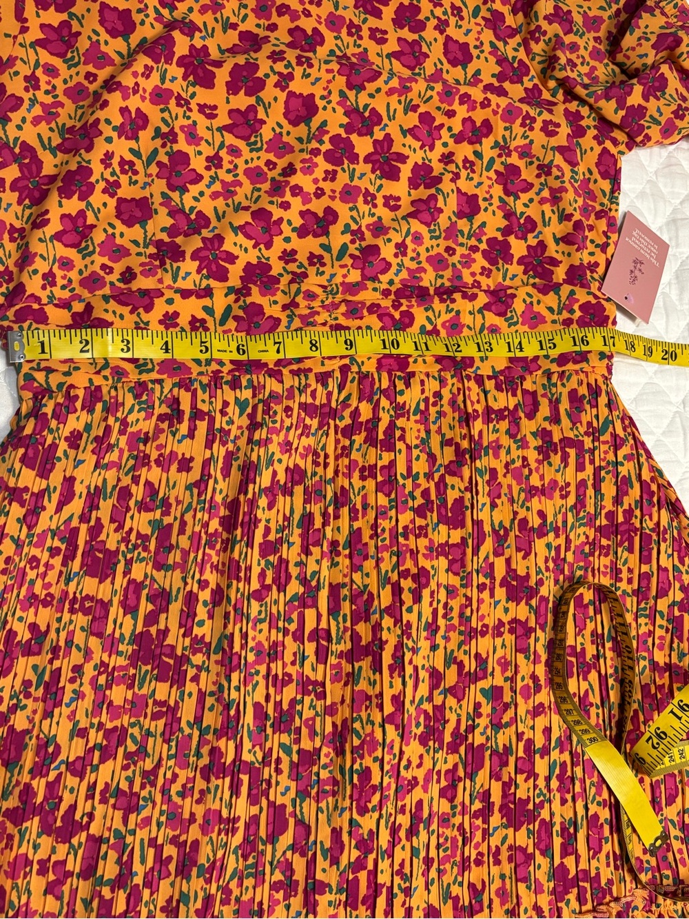 NWT Ivy City Co Orange and Pink Floral Tiered Mini Dress Size 14 - Picture 12 of 15